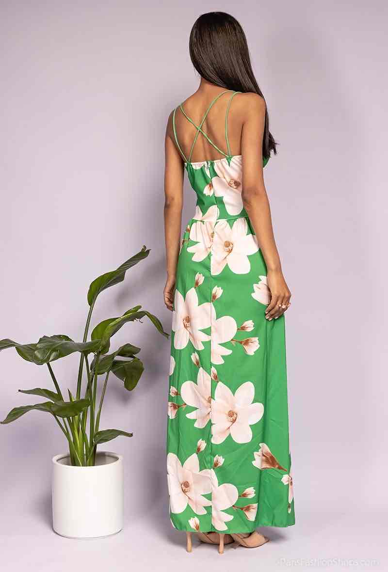 Robe croisée à imprimée fleur