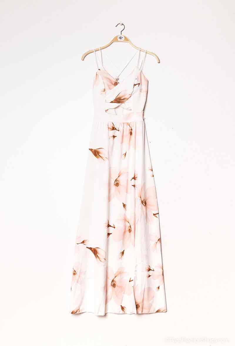 Robe croisée à imprimée fleur